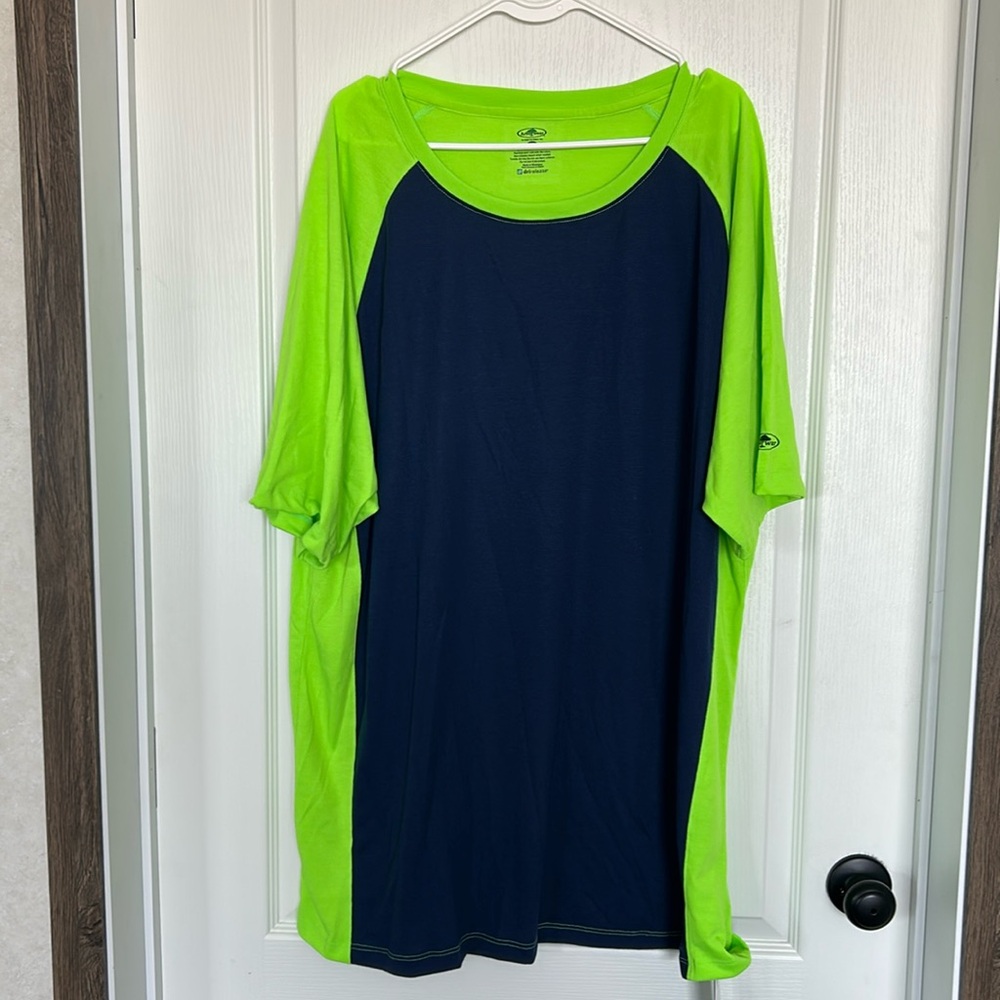 Arborwear 4XL 2 tone Navy/ Safety Green Tshirt